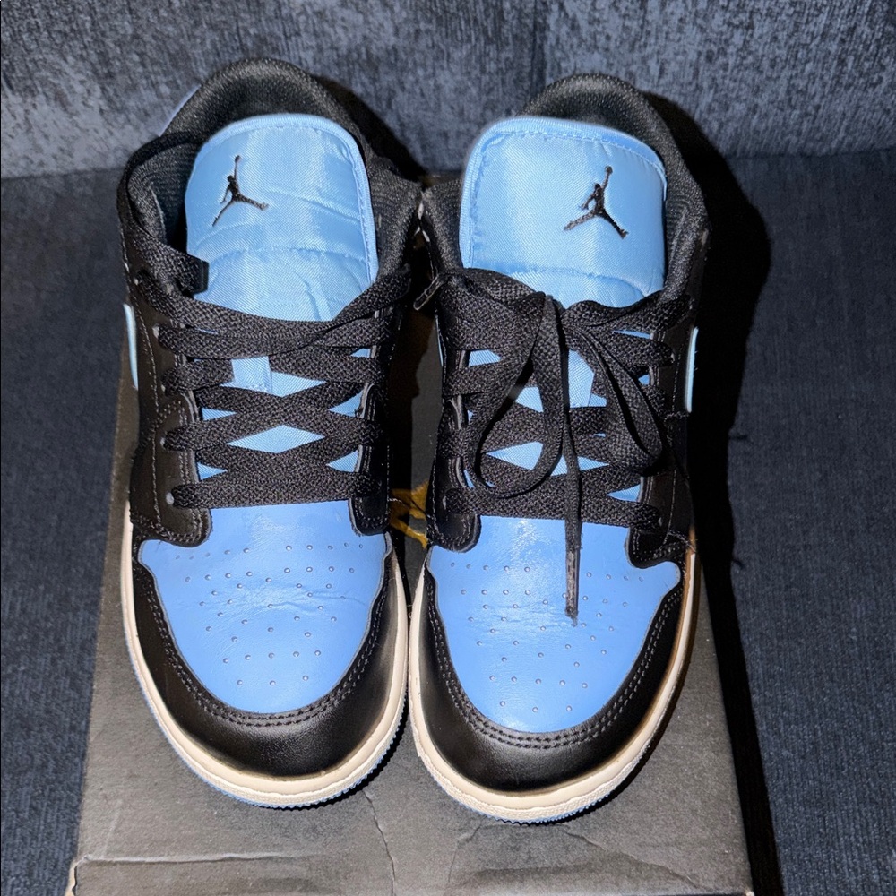 Black and Blue Air Jordan Sneakers